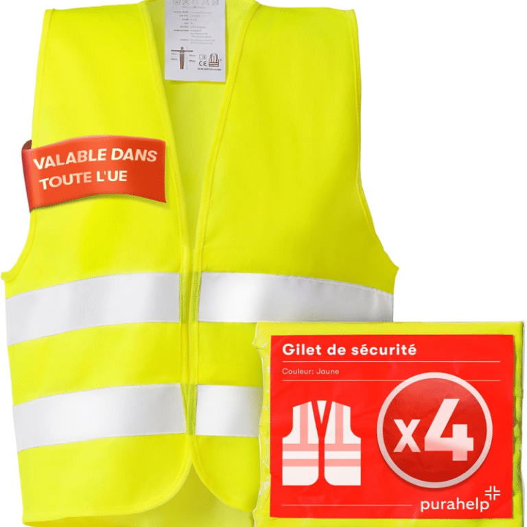 Set de 4 gilets de sécurité haute visibilité (EN ISO 20471)
