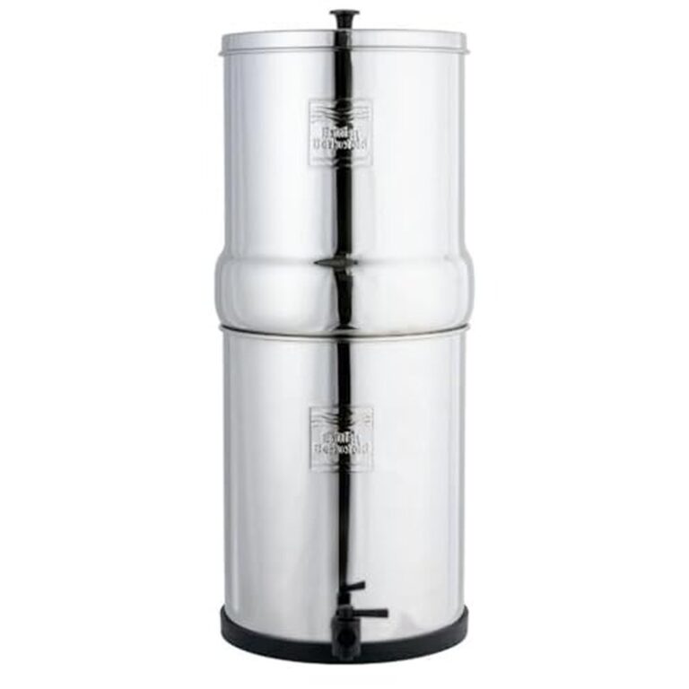 British Berkefeld Système De Filtration D'eau Par Gravité 6 L En Acier Inoxydable | Incl. 2 cartouches Ultra Sterasyl | Une eau propre et délicieuse |Pas d'électricité ni de plomberie